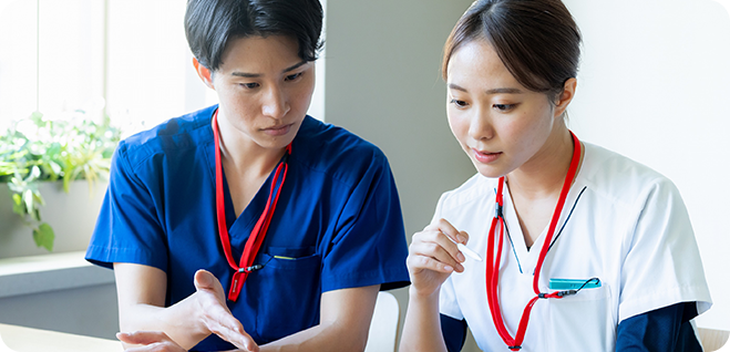 看護師とリハビリ職が同じ方向を向き、生活の質を高めます